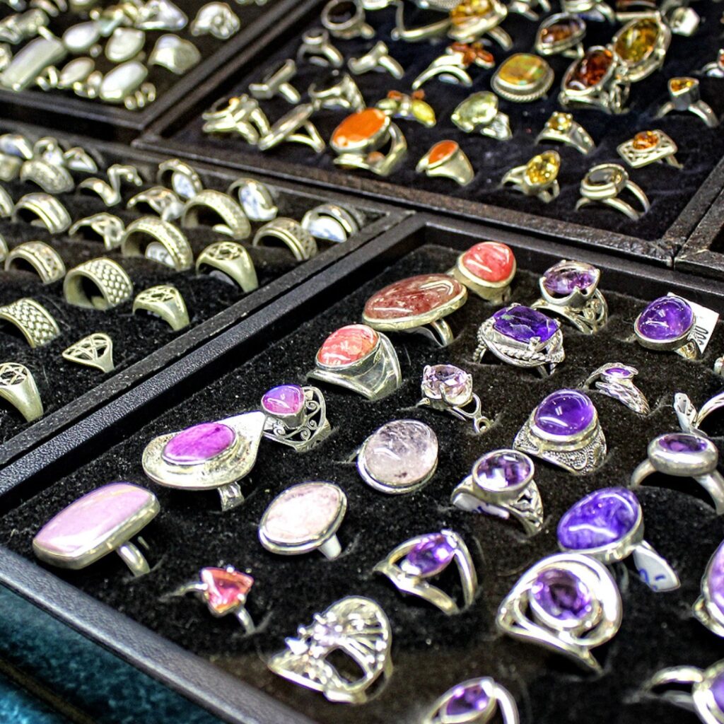 Assorted crystal rings