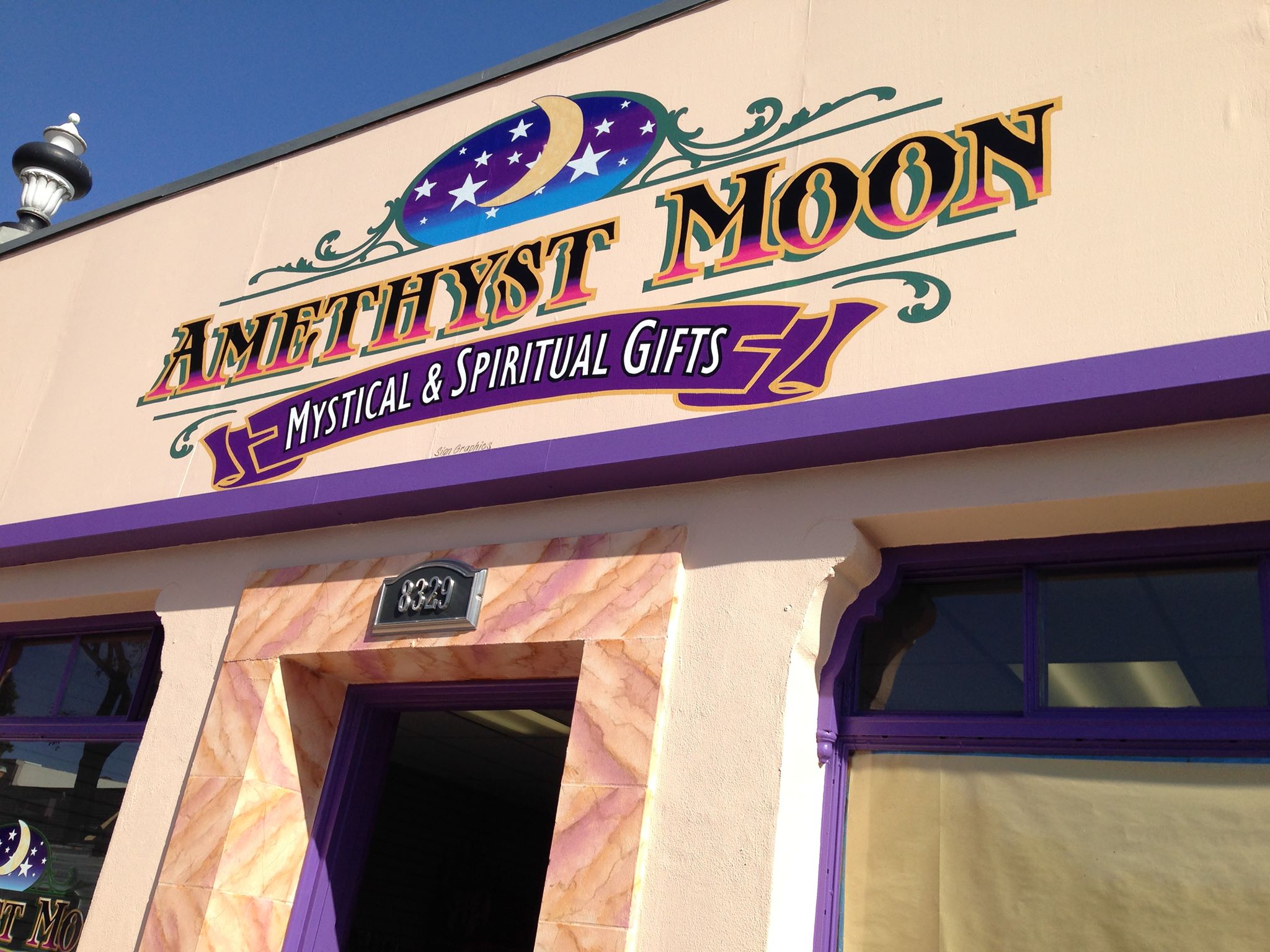 Amethyst Moon Exterior Sign