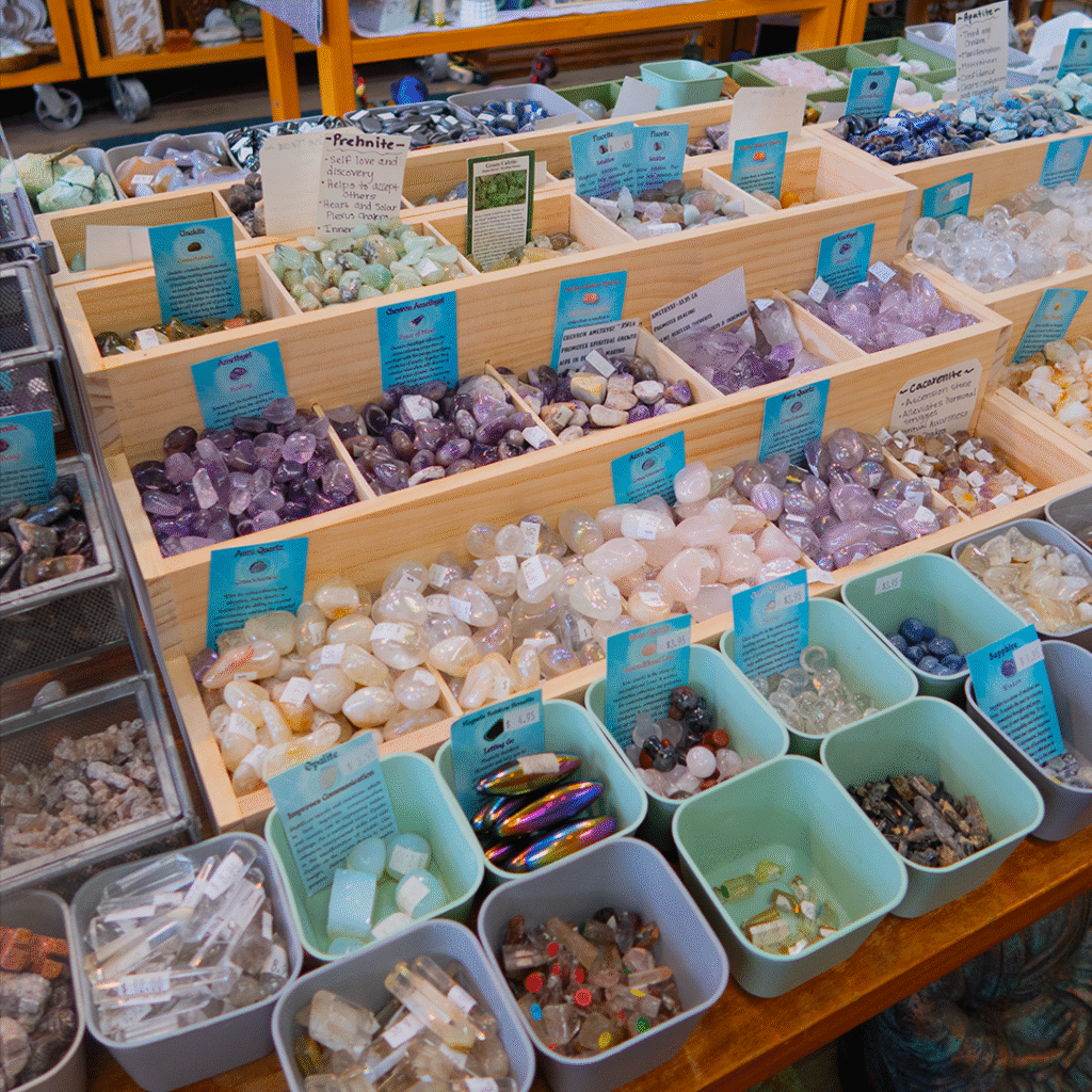 tumbled stones and crystals