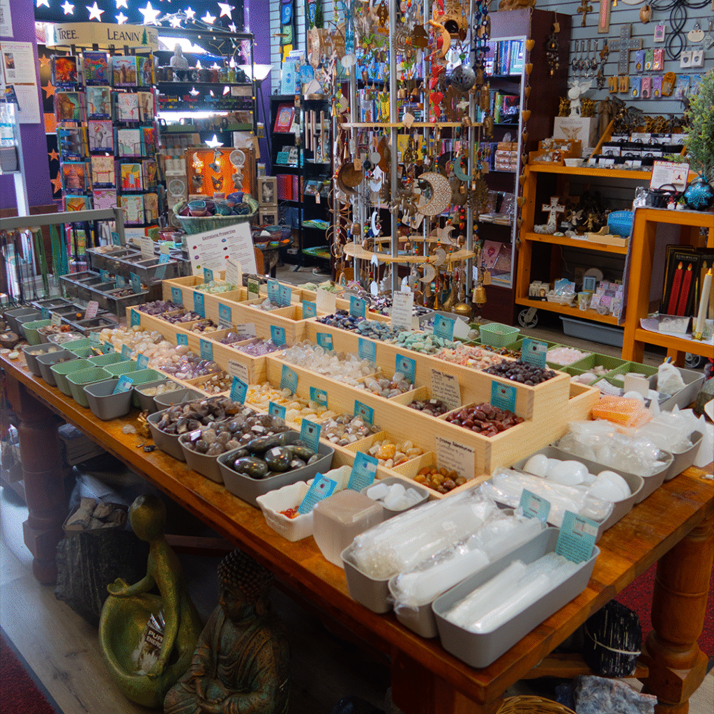 tumbled crystal table